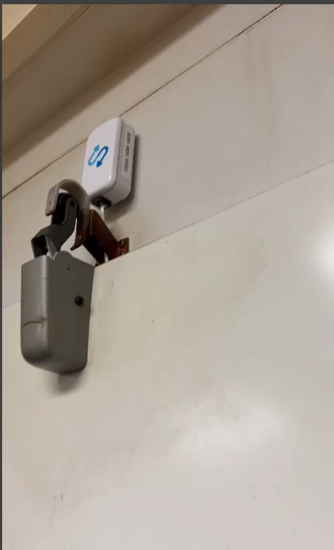 Sensor at the top of a walk-in door