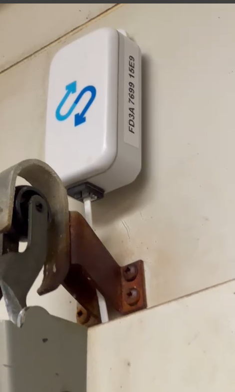 Close-up of a sensor on a walk-in